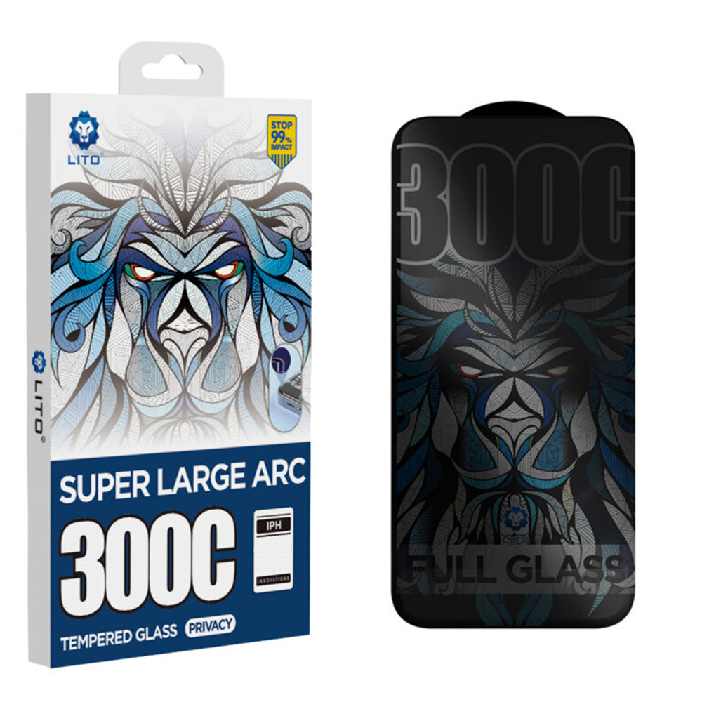 Privacy Screen Protector Lito D+ Max 300C for Apple iPhone 17 Pro Max, Tempered Glass, Full Glue