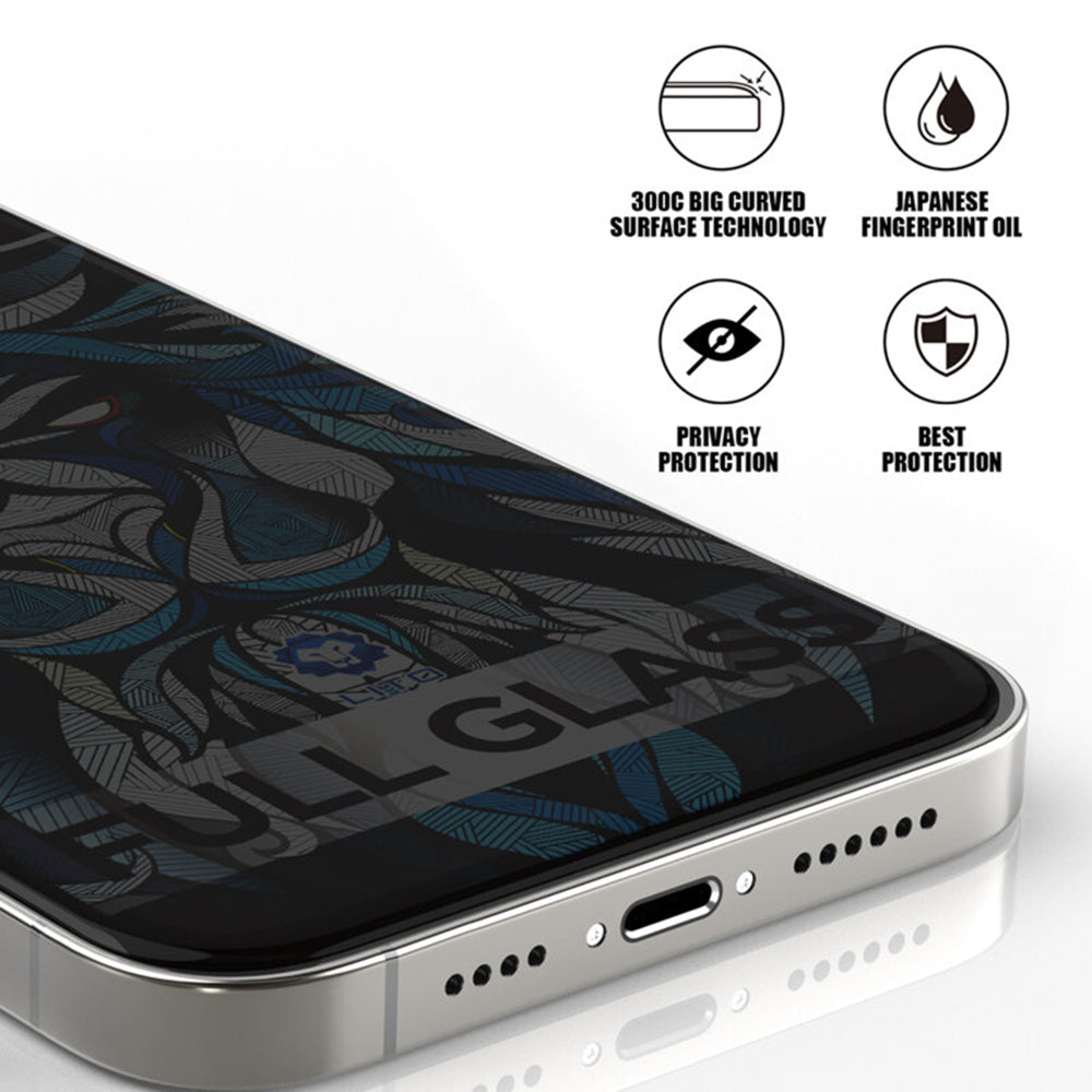 Privacy Screen Protector Lito D+ Max 300C for Apple iPhone 17 Pro, Tempered Glass, Full Glue