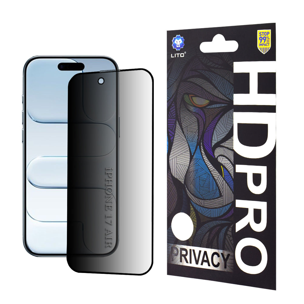 Privacy Screen Protector Lito HD Pro for Apple iPhone 17 Air, Tempered Glass, Full Glue