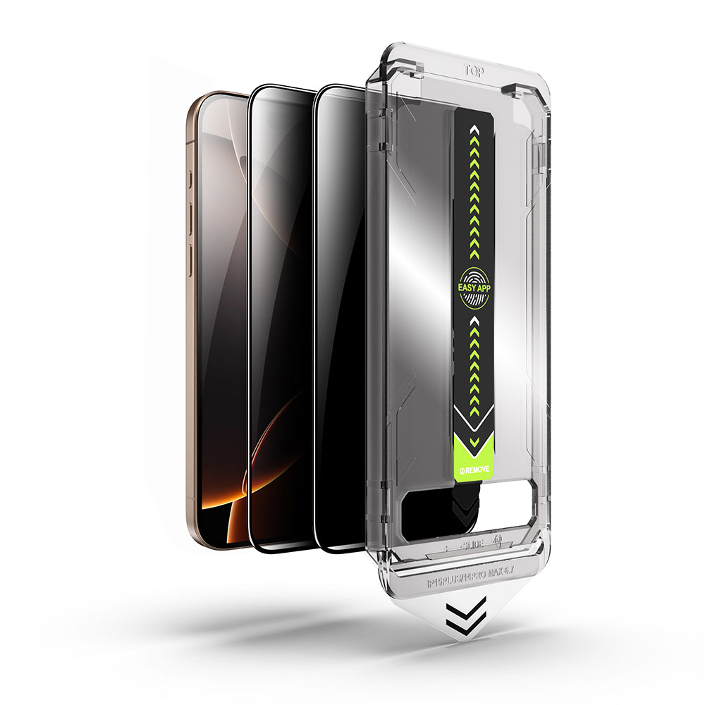 Privacy Screen Protector Techsuit TitanGlass for Apple iPhone 18 Pro Max, Tempered Glass, Full Glue, Set of 2 pieces