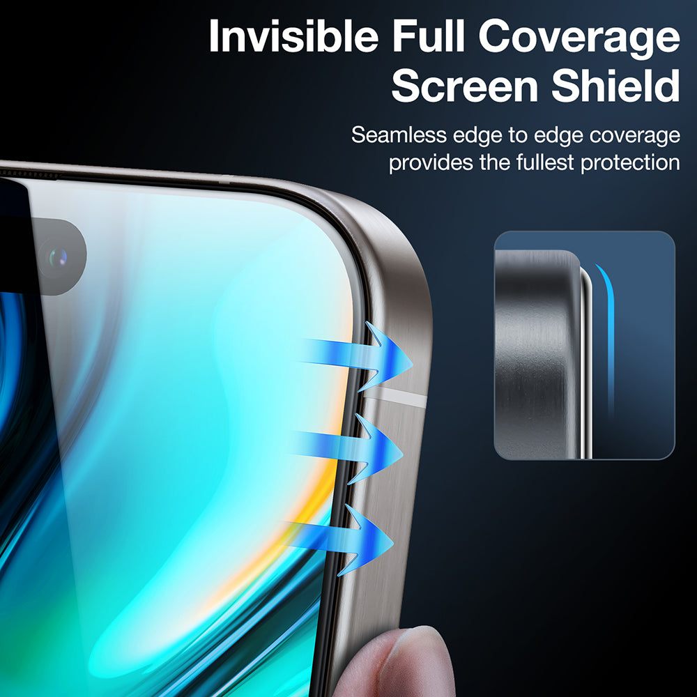 Torras GlassGo Install Master Privacy Screen Protector for Apple iPhone 17 Air, Tempered Glass, Full Glue