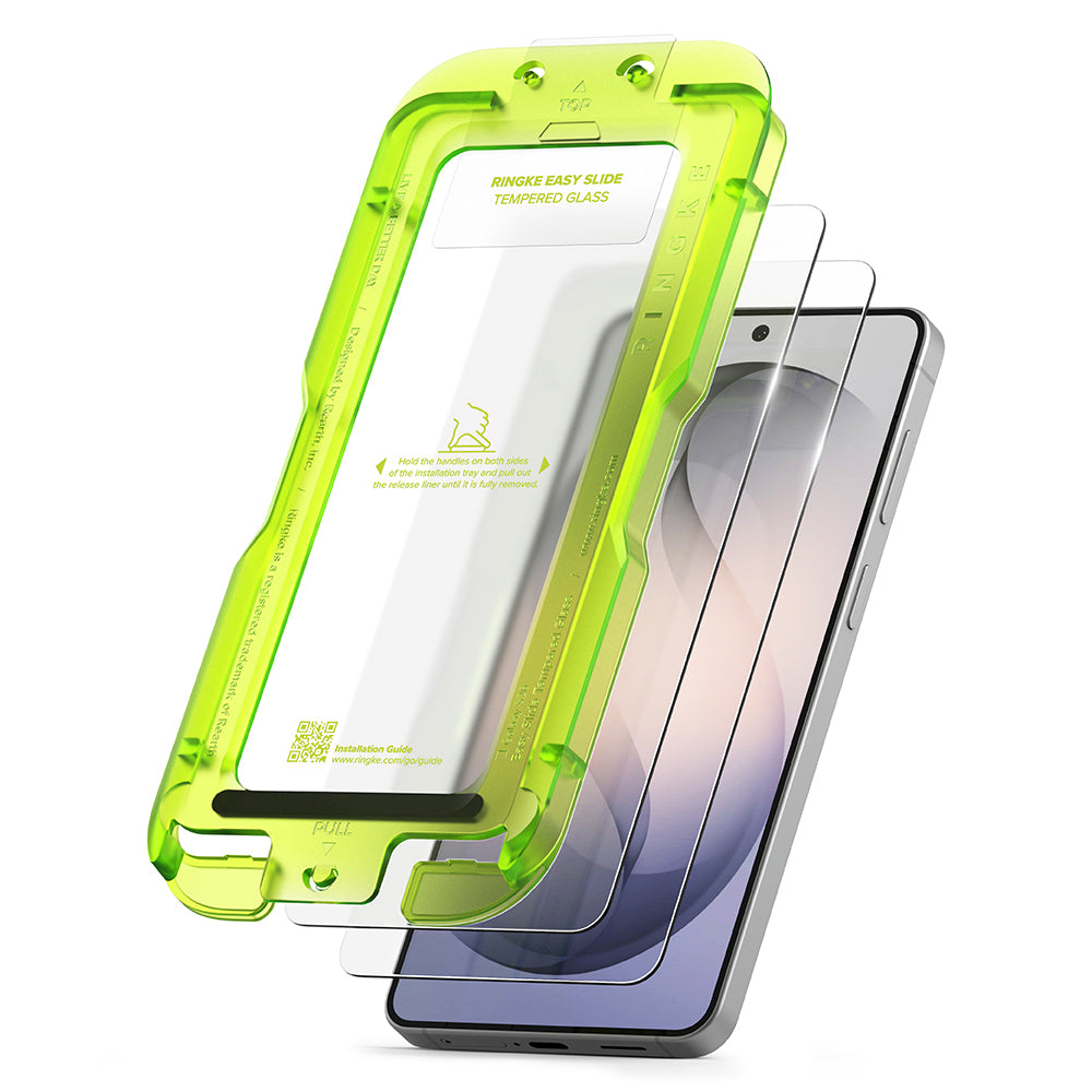Ringke Easy Slide Screen Protector for Samsung Galaxy S26 S942, Tempered Glass, Full Glue, Set of 2 Pieces
