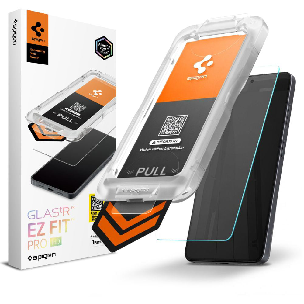 Spigen GlastR EZ FIT Pro HD Screen Protector for Samsung Galaxy S26 Plus S947, Tempered Glass, Full Glue AGL11086