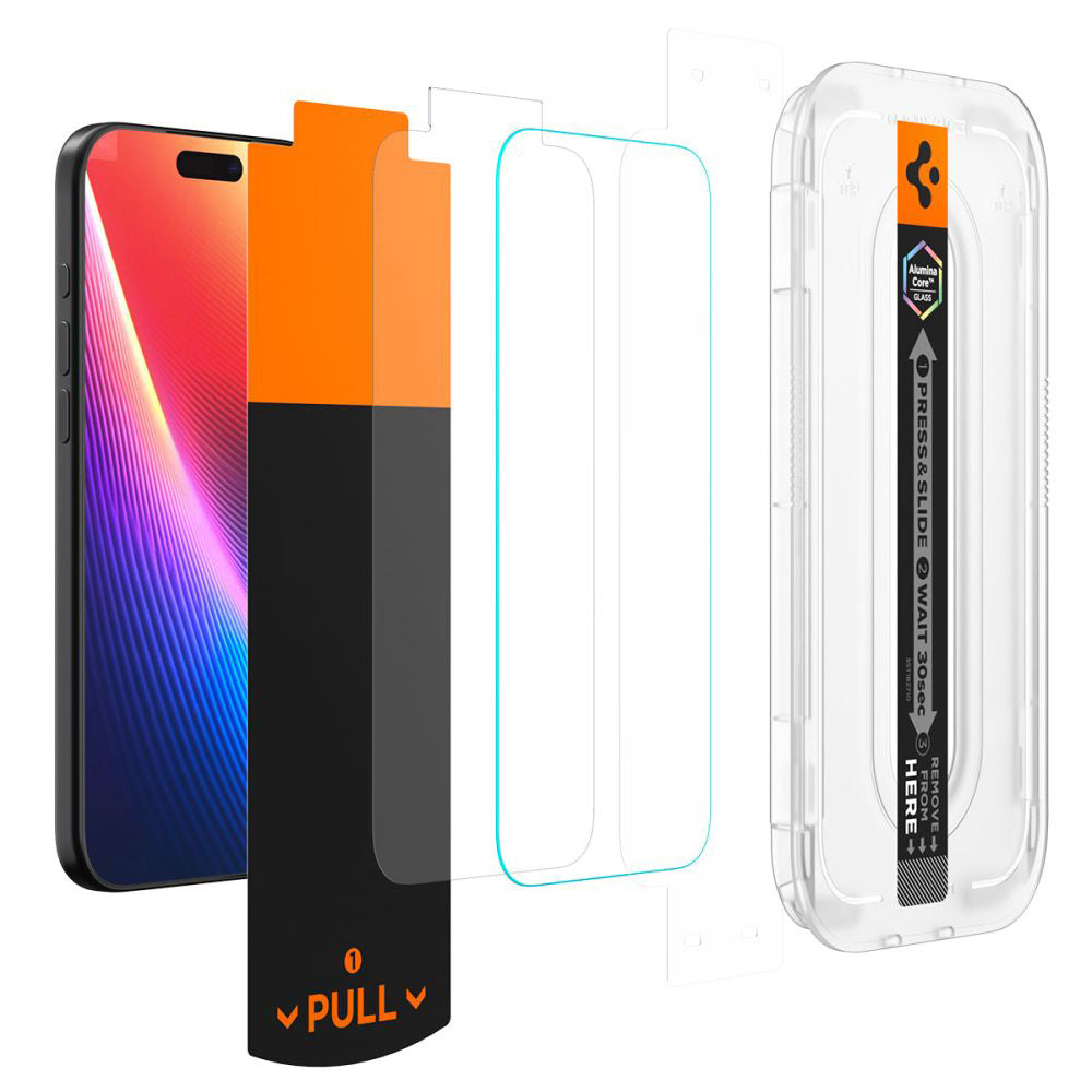 Spigen GlastR EZ FIT Pro Screen Protector for Apple iPhone 17 Pro Max / 16 Pro Max, Tempered Glass, Full Glue