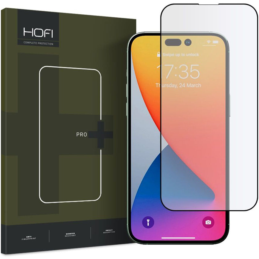 HOFI Screen Protector for Apple iPhone 14 Pro Max, Tempered Glass, Full Glue, Black