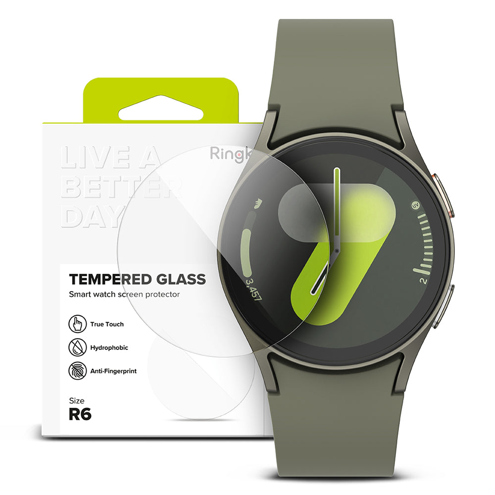 Ringke R6 Protective Film for Samsung Galaxy Watch7 44mm, Set of 4 Pieces, Tempered Glass