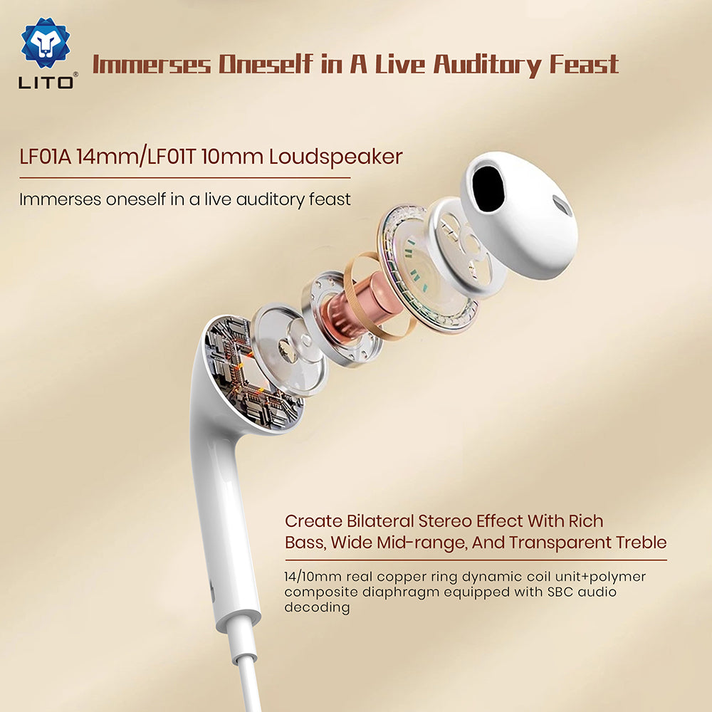 Handsfree 3.5mm Lito LF01A, White