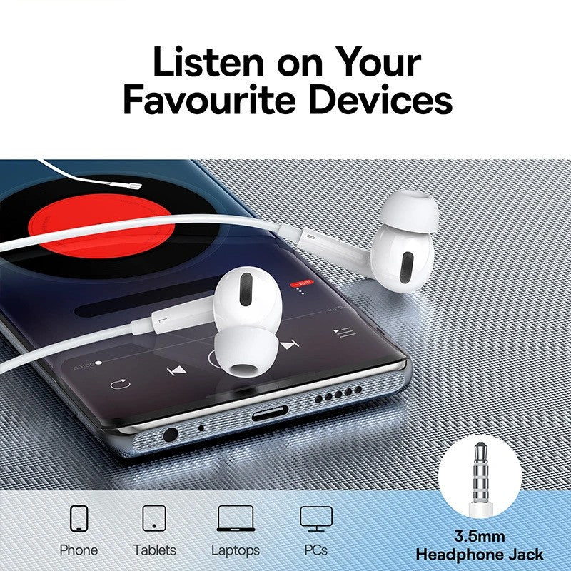 Handsfree 3.5mm Baseus Encok H18, White