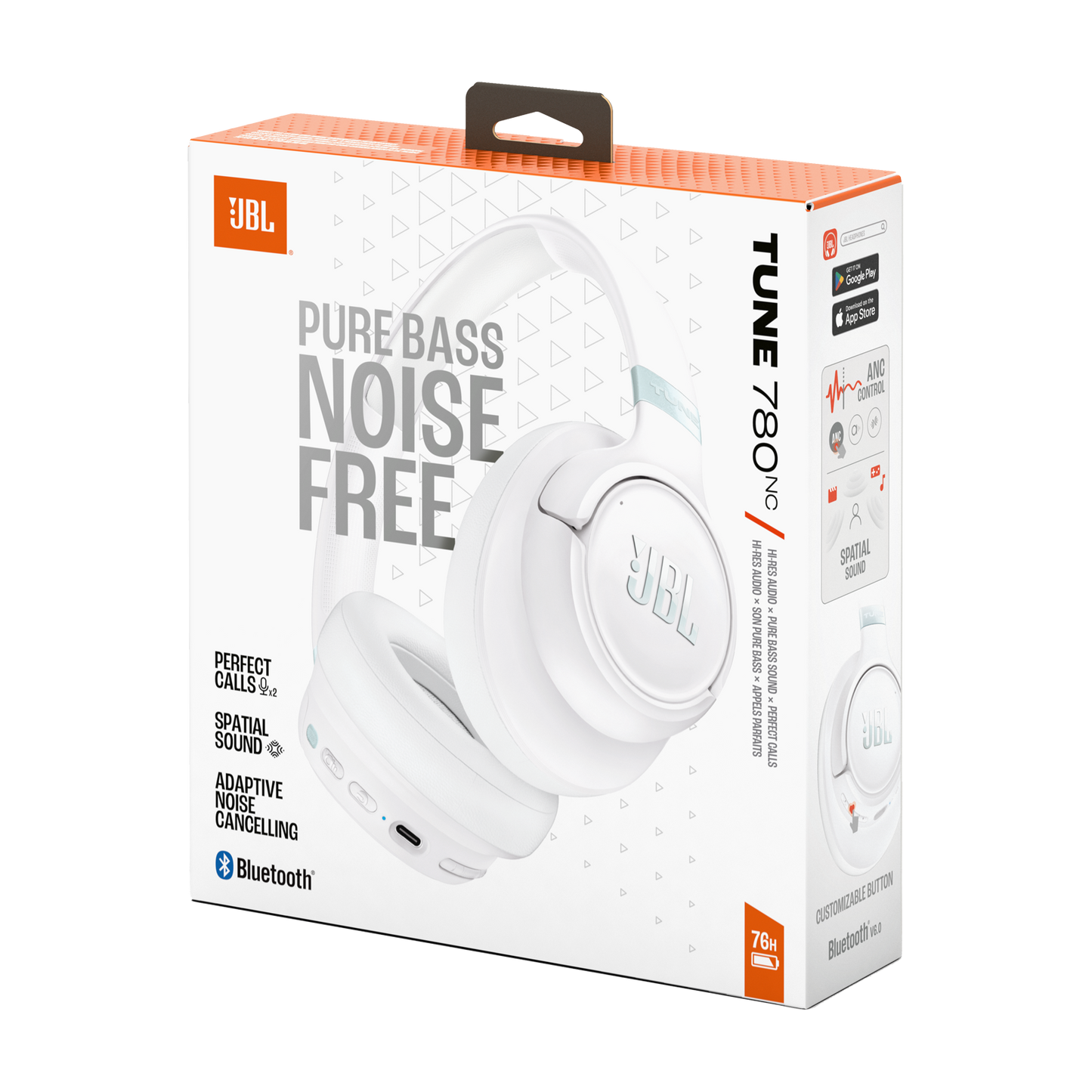 Handsfree Bluetooth JBL Tune 780NC, MultiPoint, A2DP, ANC, White JBLT780NCWHT