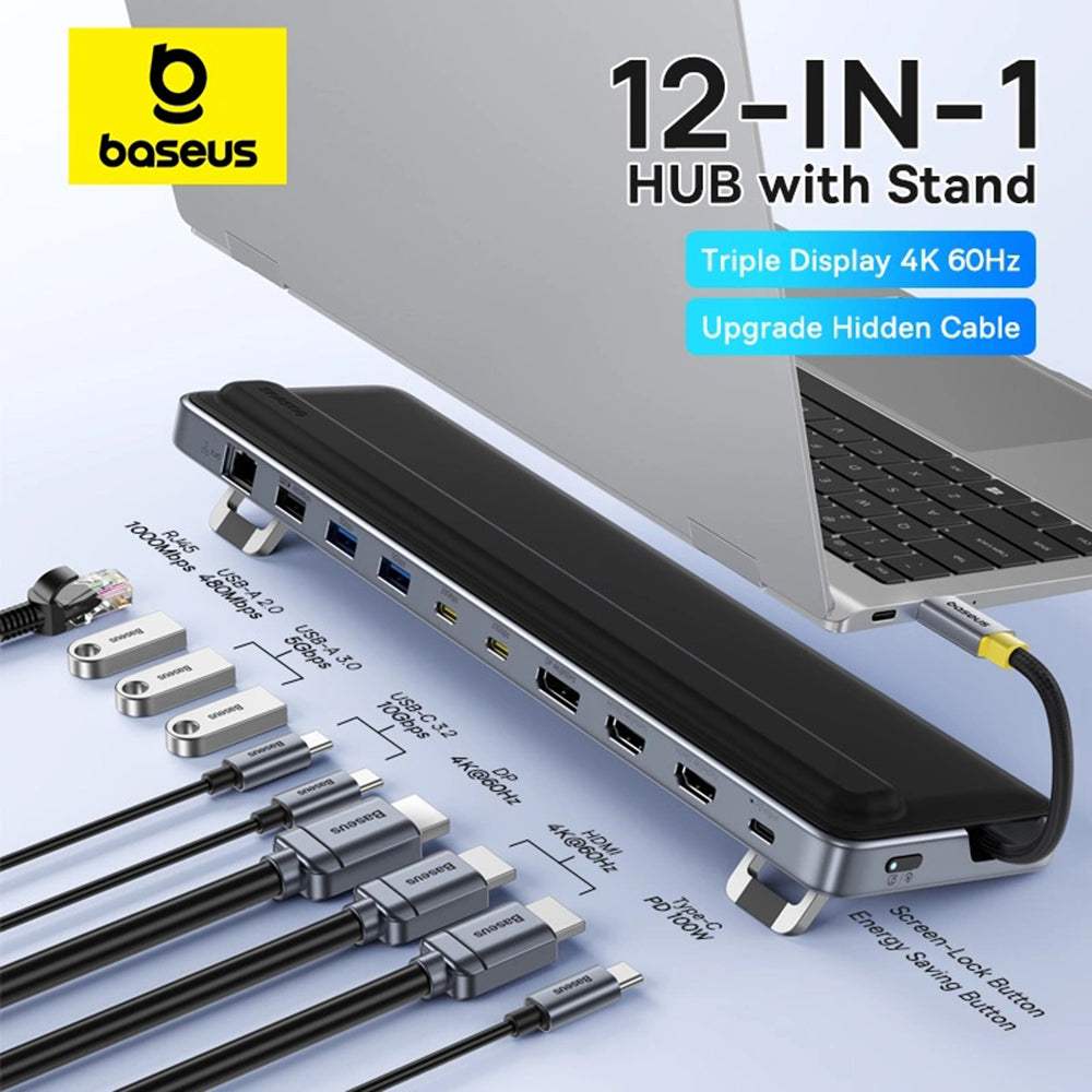 Baseus EliteJoy EH3 USB-C Hub, 12in1, Gray B00051300111-00