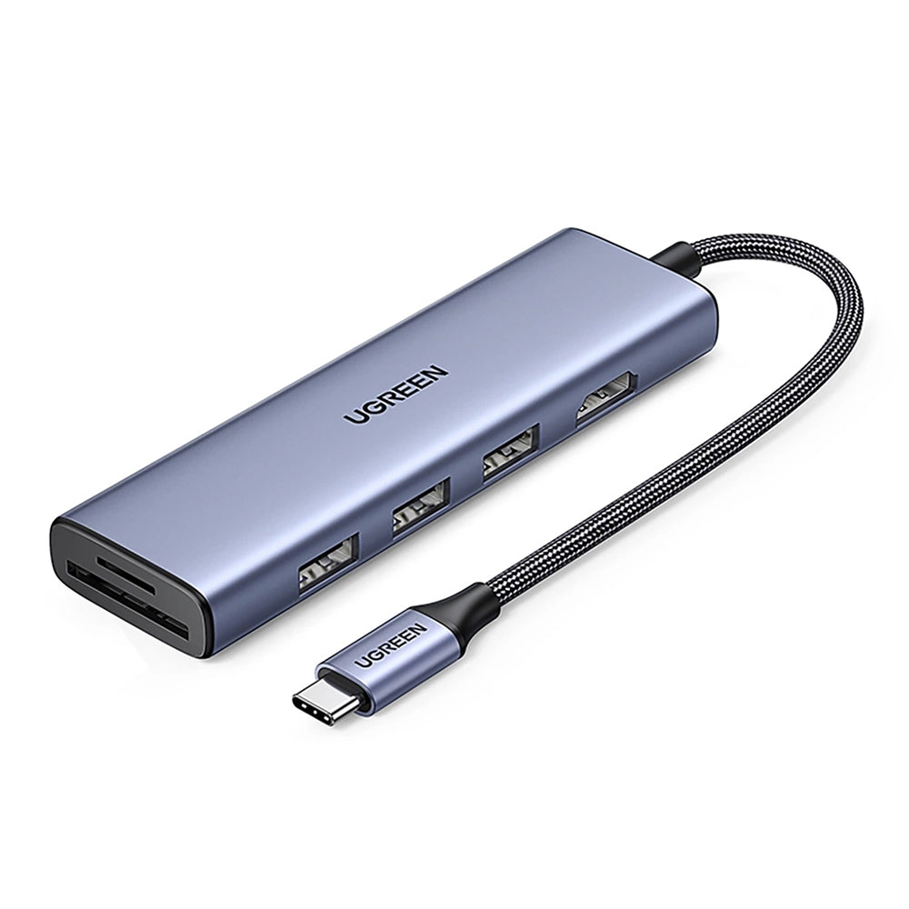 UGREEN CM511 USB-C Hub (20956A), 3 x USB-A 3.0 - 1 x HDMI - 1 x SD - 1 x microSD, Gray