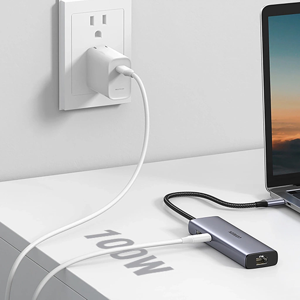 UGREEN CM512 USB-C Hub (90568), 2 x USB-A 3.0 - 1 x USB-C - 1 x HDMI - 1 x RJ45 - 1 x SD - 1 x microSD, Gray