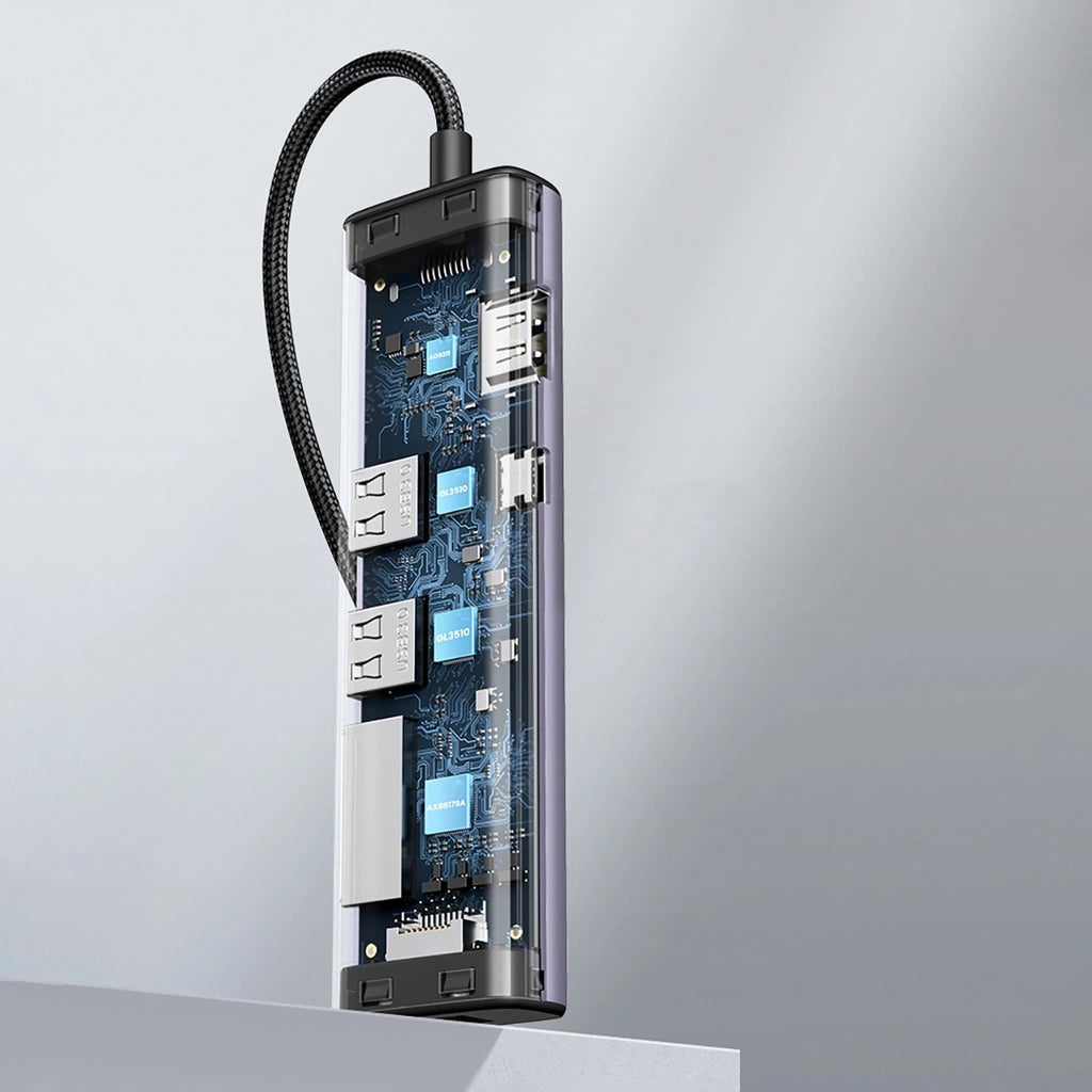 UGREEN CM512 USB-C Hub (90568), 2 x USB-A 3.0 - 1 x USB-C - 1 x HDMI - 1 x RJ45 - 1 x SD - 1 x microSD, Gray