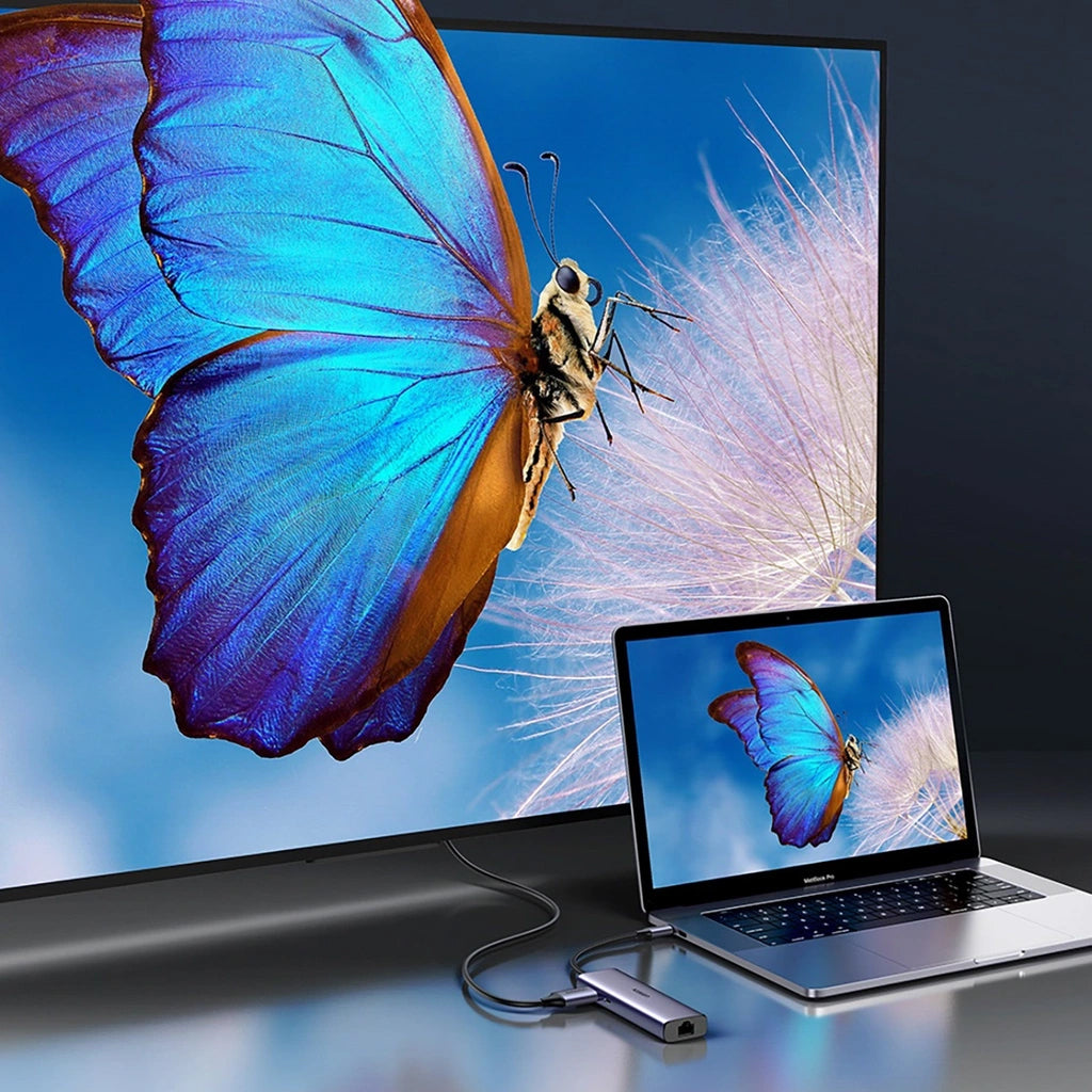 UGREEN CM512 USB-C Hub (90568), 2 x USB-A 3.0 - 1 x USB-C - 1 x HDMI - 1 x RJ45 - 1 x SD - 1 x microSD, Gray