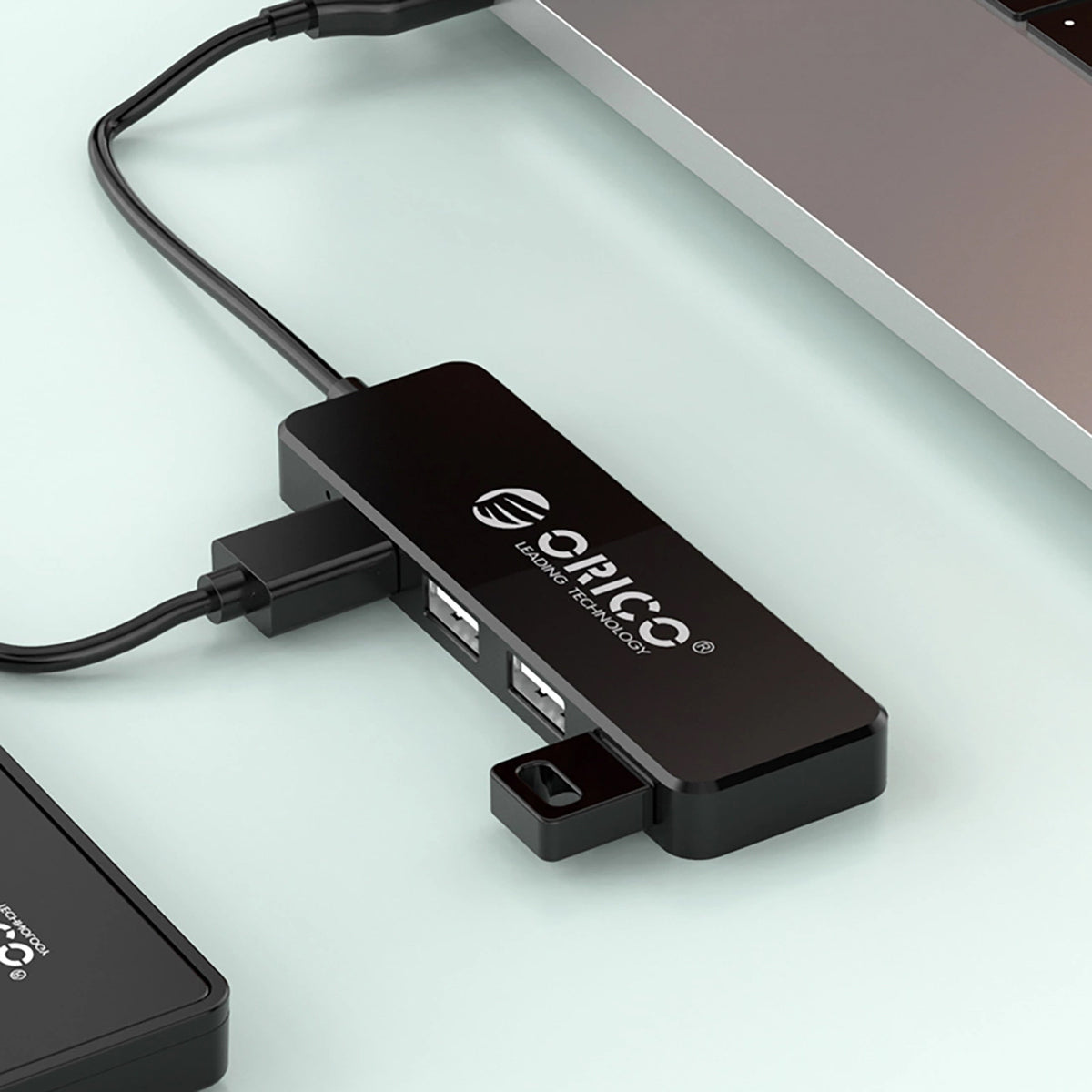 Orico FL01 USB Hub, 4 x USB-A, Black