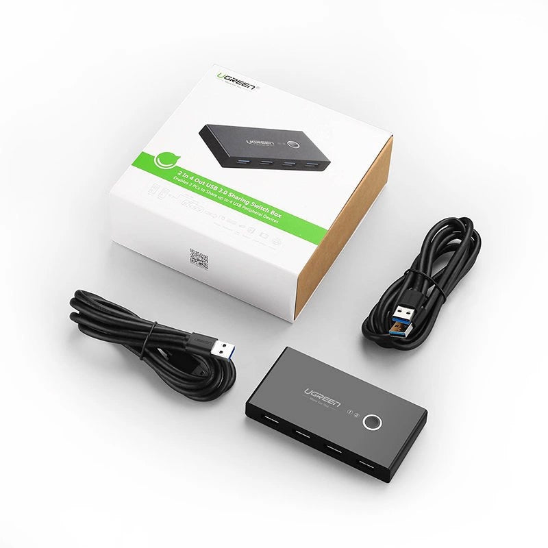 UGREEN US216 USB Switch (30768) Two Sharing Box, 4 x USB-A 3.0, Black