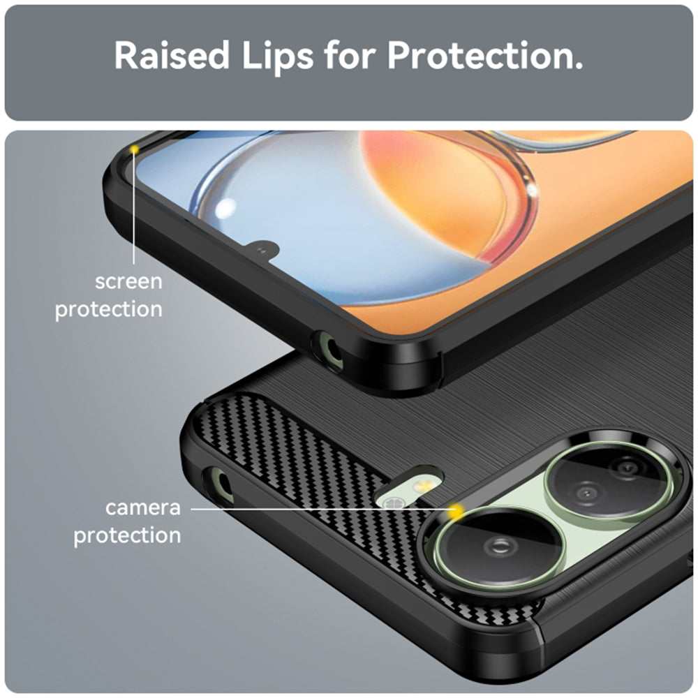 Camera Protection Case for Xiaomi Poco C65 / Redmi 13C, Techsuit, Carbon, Black