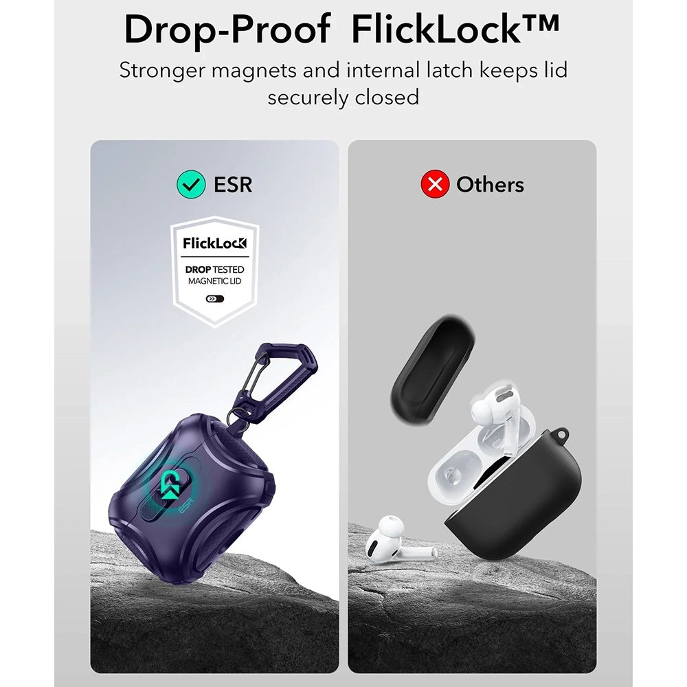 ESR Cyber FlickLock Case for Apple AirPods Pro 3, Purple