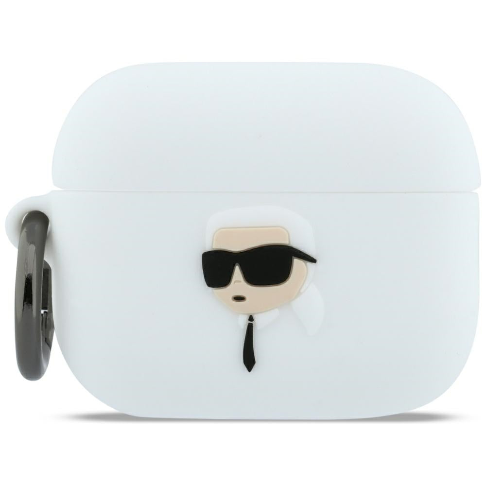 Karl Lagerfeld 3D Karl's Head Case for Apple AirPods Pro 3, White