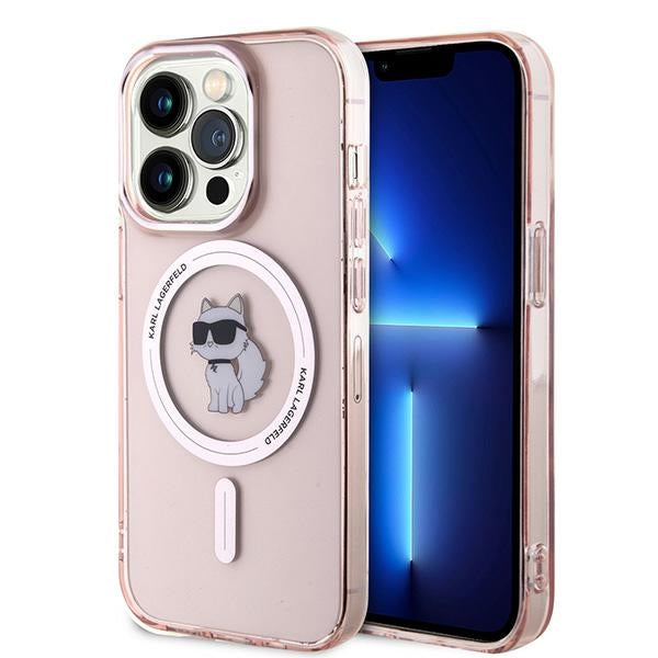 MagSafe Case for Apple iPhone 14 Pro Max, Karl Lagerfeld, IML Choupette, Pink