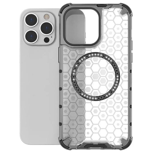 MagSafe Case for Apple iPhone 14 Pro, Techsuit, HoneyComb Shield, Black