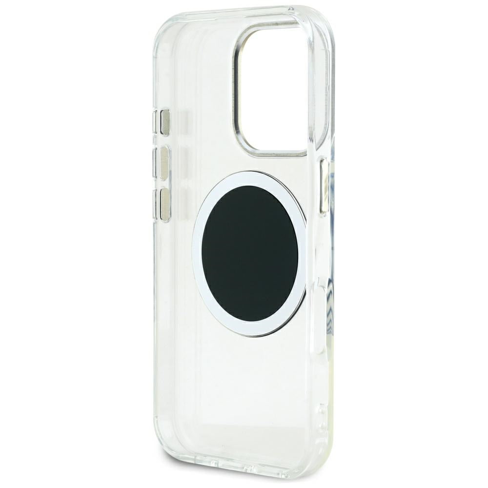MagSafe Case for Apple iPhone 16 Pro Max, Guess, IML Metal Colored Circle, Black