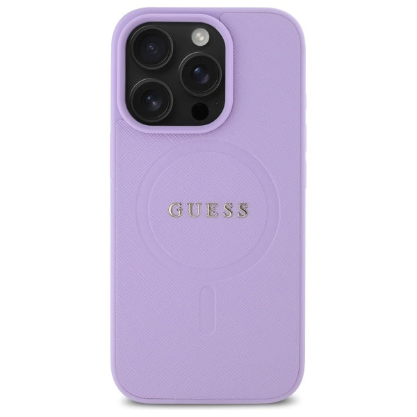 MagSafe Case for Apple iPhone 16 Pro Max, Guess, Saffiano, Purple