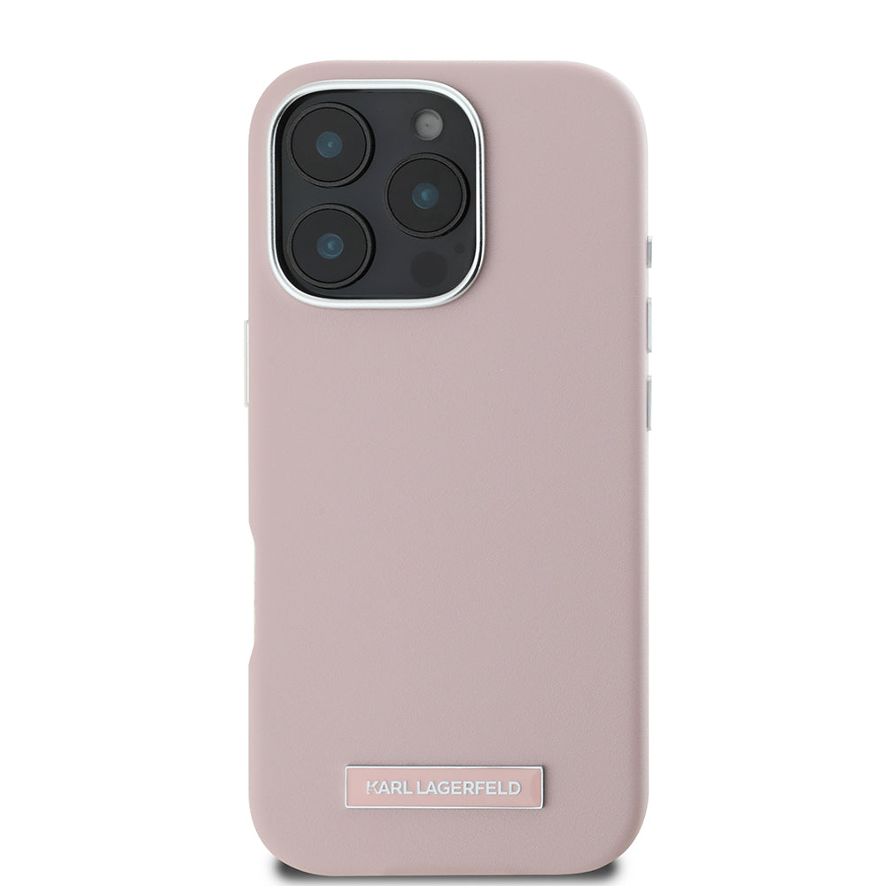 MagSafe Case for Apple iPhone 16 Pro Max, Karl Lagerfeld, FW Metal Plate, Pink