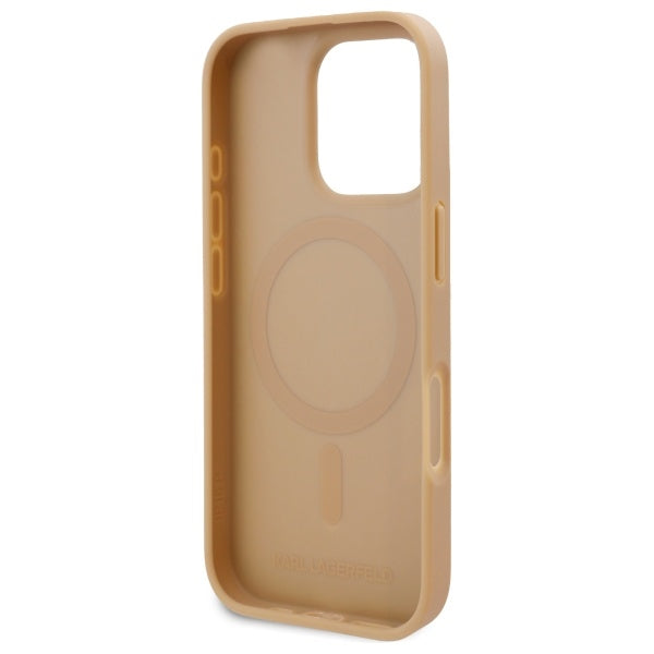 MagSafe Case for Apple iPhone 16 Pro Max, Karl Lagerfeld, Hot Stamp, Beige
