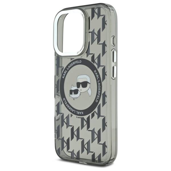 MagSafe Case for Apple iPhone 16 Pro Max, Karl Lagerfeld, IML Monogram Karl & Choupette's Heads, Black