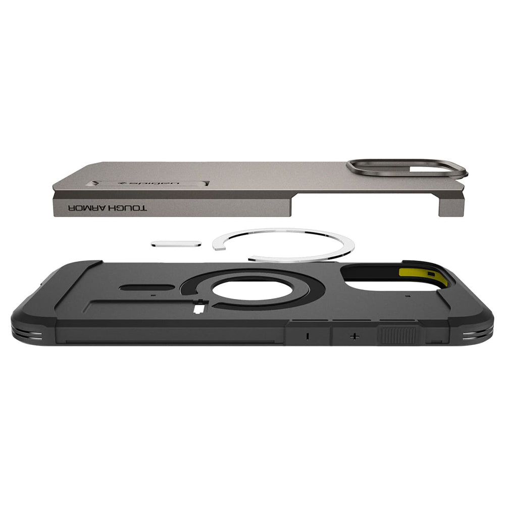 MagSafe Case for Apple iPhone 16 Pro Max, Spigen, Tough Armor, Gray ACS08012