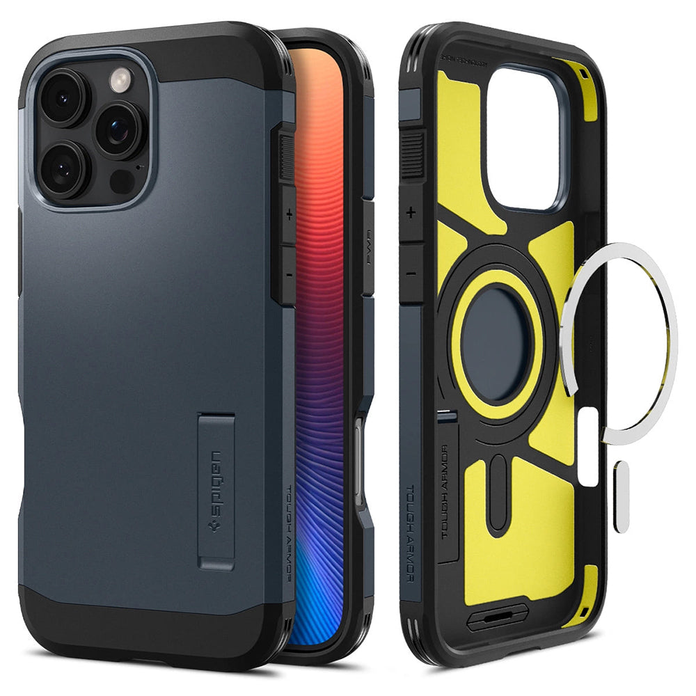 MagSafe Case for Apple iPhone 16 Pro, Spigen, Tough Armor, Blue ACS08147