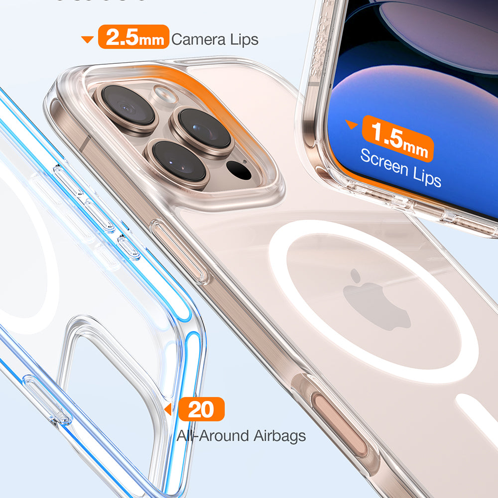 MagSafe Case for Apple iPhone 16 Pro, Torras, Diamond, Transparent