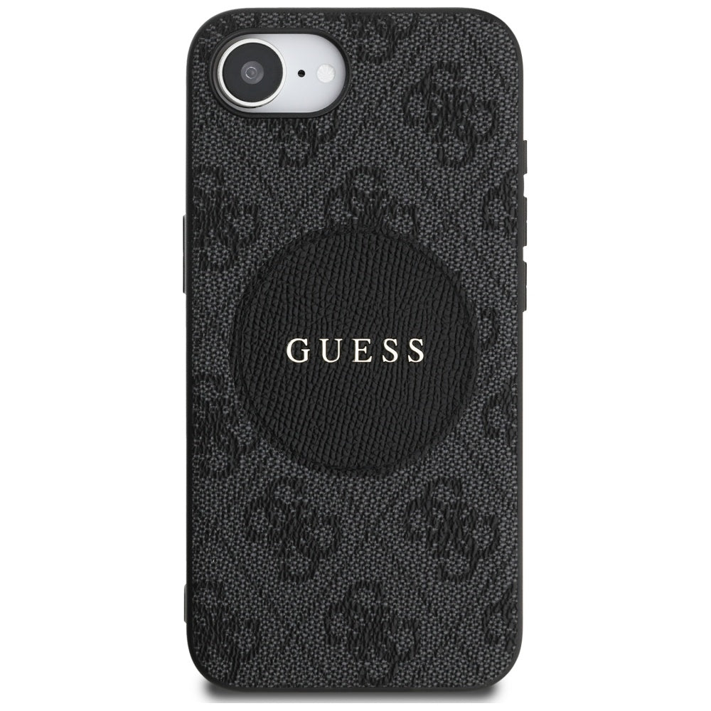 MagSafe Case for Apple iPhone 17e / 16e, Guess, 4G Circle Classic Logo, Brown
