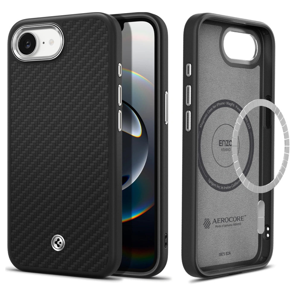 MagSafe Case for Apple iPhone 17e / 16e, Spigen, Enzo Aramid, Matte Black ACS09153