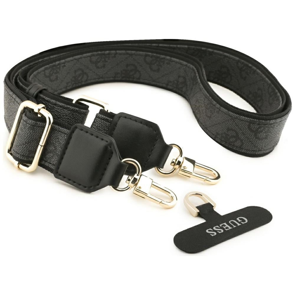 MagSafe Case for Apple iPhone 17 Air, Guess, 4G Strass Logo with Big Strap, Black