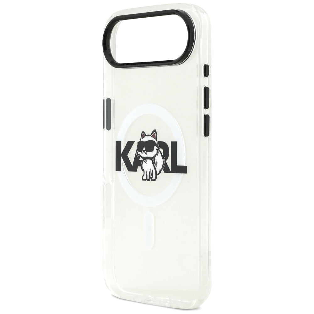 MagSafe Case for Apple iPhone 17 Air, Karl Lagerfeld, IML Sketch Logo Choupette, Transparent