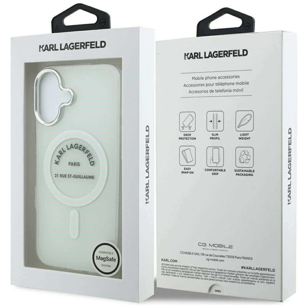 MagSafe Case for Apple iPhone 17, Karl Lagerfeld, IML Logo RSG, Transparent