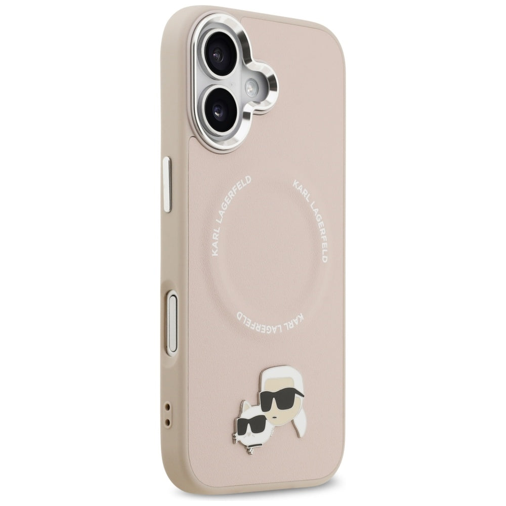 MagSafe Case for Apple iPhone 17, Karl Lagerfeld, Karl & Choupette Pins, Pink