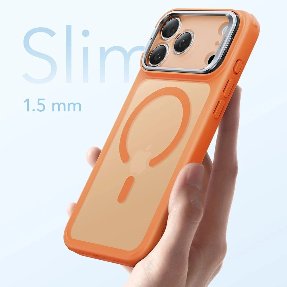 MagSafe Case for Apple iPhone 17 Pro, ESR, Classic Hybrid Kickstand Slide, Satin Orange