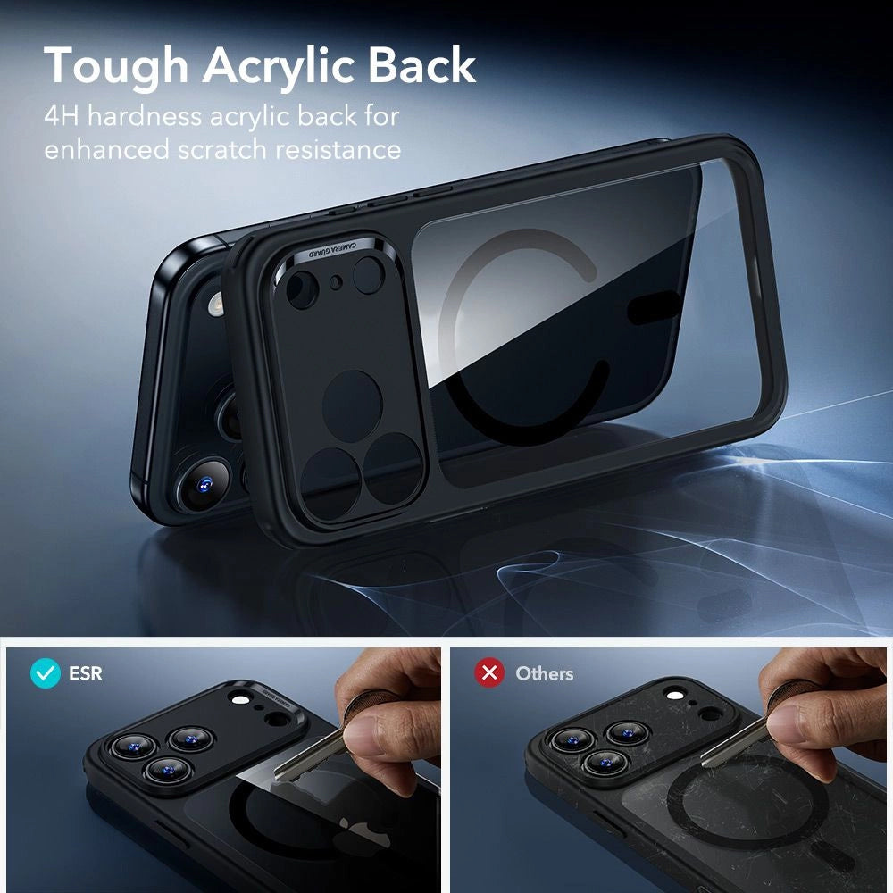 MagSafe Case for Apple iPhone 17 Pro, ESR, Classic Hybrid with Screen Protector, Transparent Black