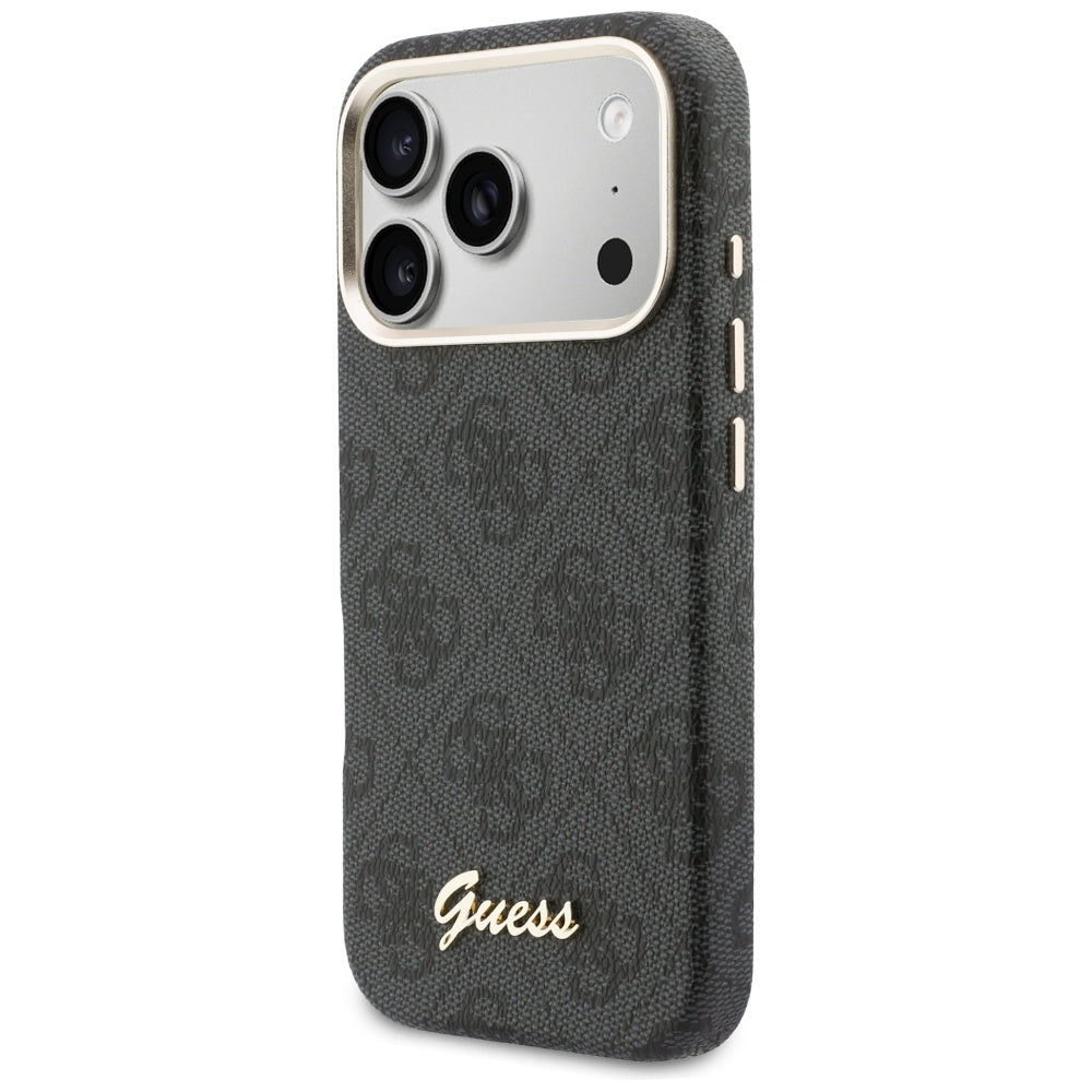 MagSafe Case for Apple iPhone 17 Pro, Guess, 4G Script Logo, Black
