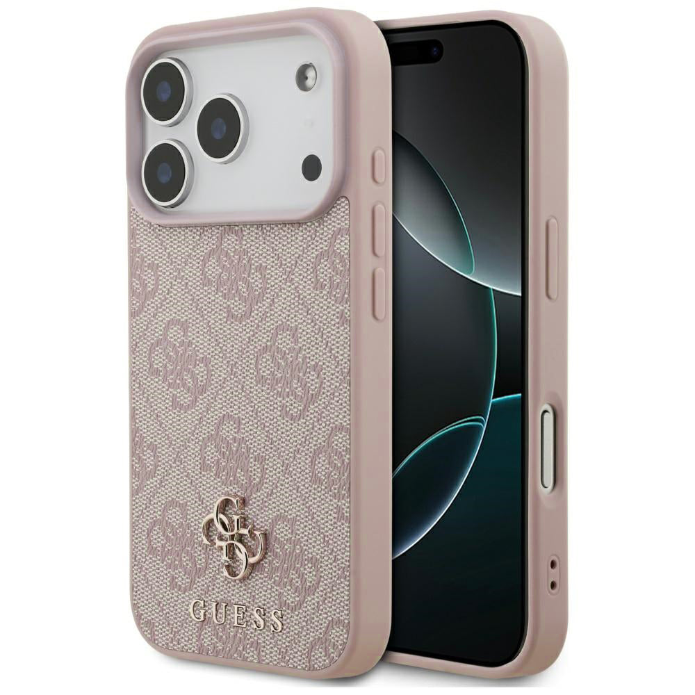 MagSafe Case for Apple iPhone 17 Pro, Guess, 4G Small and Classic Logo, Pink