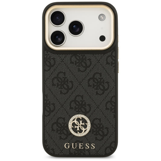 MagSafe Case for Apple iPhone 17 Pro, Guess, 4G Strass Logo, Black