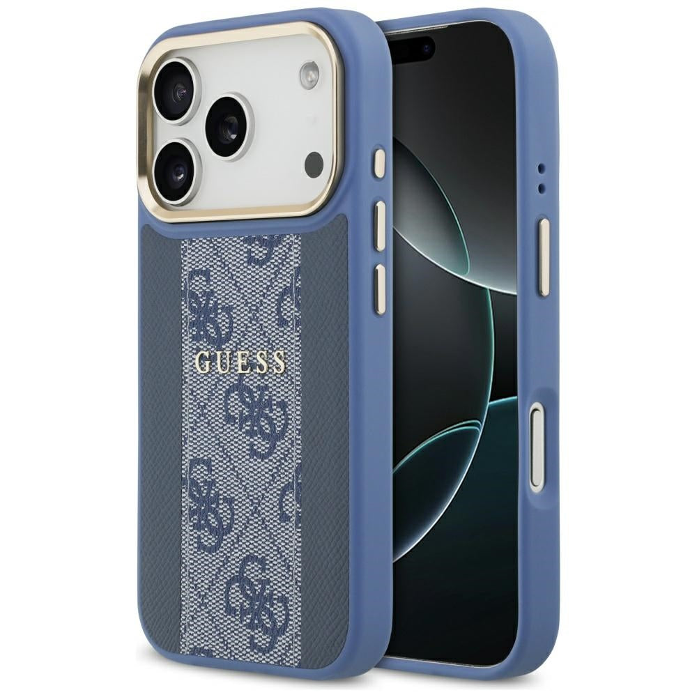 MagSafe Case for Apple iPhone 17 Pro, Guess, 4G Stripe, Blue