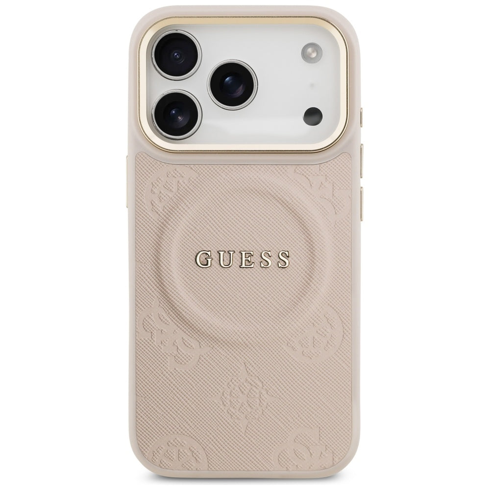 MagSafe Case for Apple iPhone 17 Pro, Guess, Peony Hot Stamp, Pink