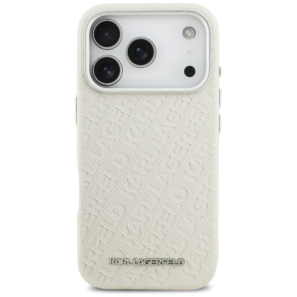 MagSafe Case for Apple iPhone 17 Pro Max, Karl Lagerfeld, FW Stamped Karl, Beige