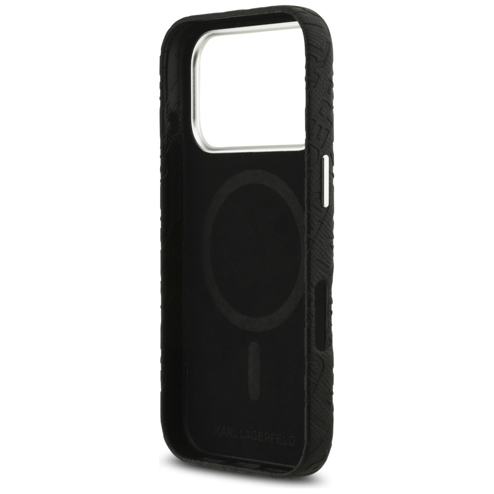MagSafe Case for Apple iPhone 17 Pro Max, Karl Lagerfeld, FW Stamped Karl, Black