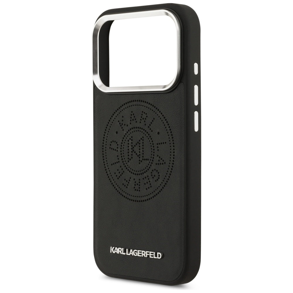 MagSafe Case for Apple iPhone 17 Pro Max, Karl Lagerfeld, Point & Metal Logo, Black
