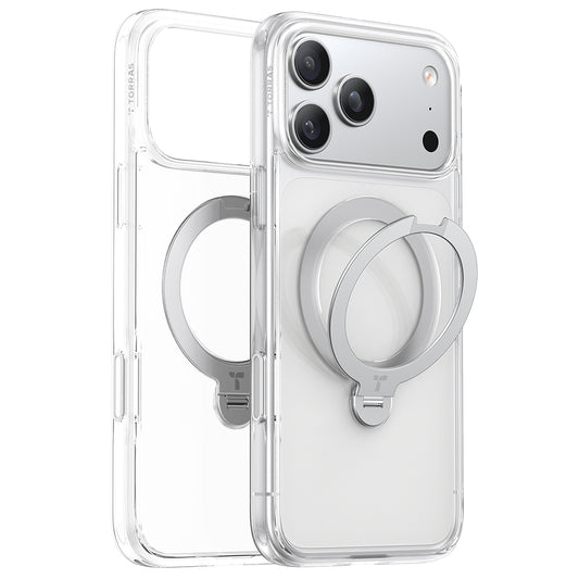 MagSafe Case for Apple iPhone 17 Pro Max, Torras, Ostand Spin, Transparent
